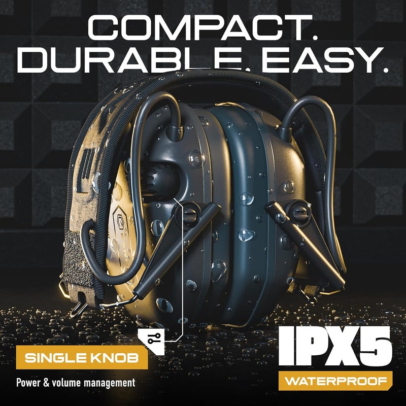 EARMOR M300A Ear Protection For Gun Range - Shooting Ear Muffs with Ergonomic Gel Cushions, IPX5 Waterproof Gear - Image 2